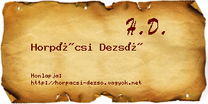 Horpácsi Dezső névjegykártya