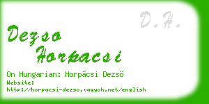 dezso horpacsi business card