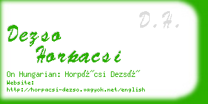 dezso horpacsi business card